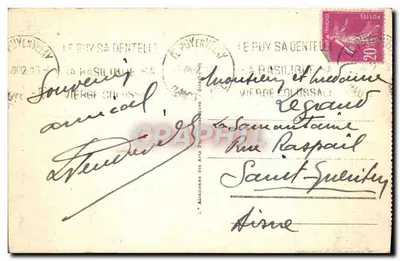 Le Puy - Rochers St-Michel, l'Aiguilhe e Polignac — n° 28 — Verso