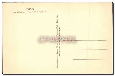 Angers — Katedra — Widok z Zamku — A. Breguer bracia, Paryż — Rewers