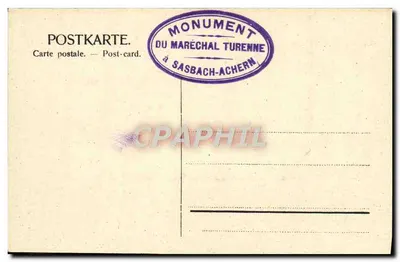 Monumento do Geral Turenne em Sasbach-Achern — editor não identificado, número de série não visível — Verso