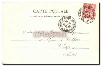 Nancy — Arco do Triunfo - Rue Héré — Editor A. Burguet & Cie, Nancy — Verso