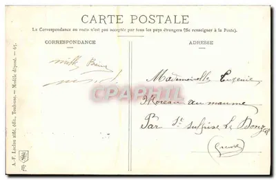 Fleurs — bouquet de pensées — éditeur A.-F. Laclau, Toulouse — Verso