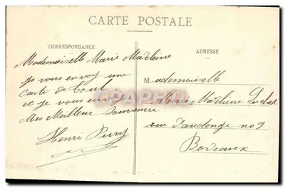 TOUL - Mont Saint-Michel — widok z lotu nad wsią z górami na tle — wydawnictwo Pique — Rewers