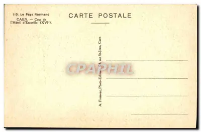 Cour da Hôtel d'Escoville — Caen — Século XVI — Photo-Front, Caen — Verso