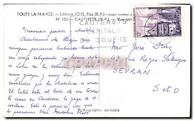 Cauterets — Ogólny widok — Wydawnictwo JOVE, Pau (B.P.) — Nr 103 — Rewers