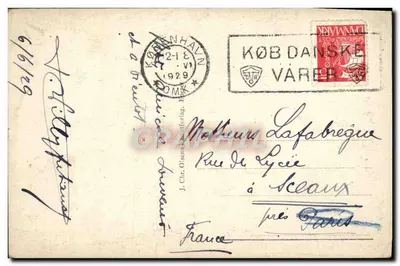 Copenhaga. Estação de Bombeiros — editor J. Clr. Olsens Postforlag, n° 496 — Verso