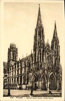 Rouen — Igreja de São Ouen (Lado Norte) — Edição La Cigogne, 74, rue aux Ours, Rouen