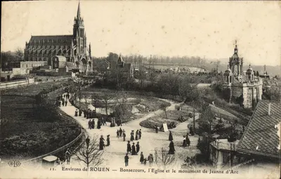 Arredores de ROUEN — Bonsecours, a Igreja e o monumento de Joana d'Arc
