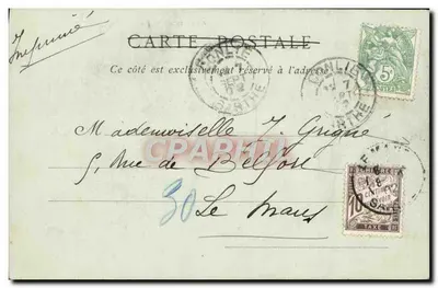 Alençon — Vista tomada sobre la Sarthe — A. Dumas — Reverso