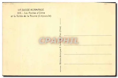 Les Roches d'Oêtre — zachód słońca — P. Levasseur — Rewers