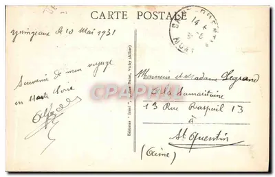 Yssingeaux (alt. 841 m.) — Vista geral (Lado Sul) — Edições Idéal, Allier — Verso
