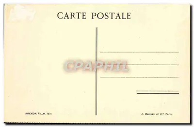 Jura — Ornans — vista das casas sobre o Jura — Agenda P.L.M. 1931 — Verso