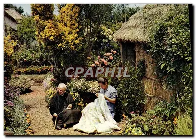 Embroidery and Spinning in a country garden — Madeira — J. Arthur Dixon, MDR. 55
