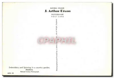 Embroidery and Spinning in a country garden — Madeira — J. Arthur Dixon, MDR. 55 — Rewers