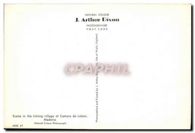 Camara de Lobos — aldeia de pesca — J. Arthur Dixon, MDR. 47 — Verso