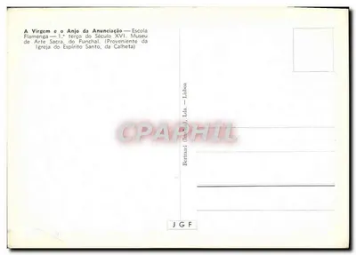 A Virgem e o Anjo da Anunciação — Escola flamenga, primeiro terço do século XVI — Bertrand (Impressão), Lda. — Lisboa — Verso