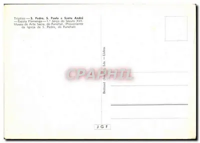 Tríptico — S. Petrus, S. Paulus en S. Andreas — Florentijnse school — 1e derde van de 16e eeuw — Achterkant