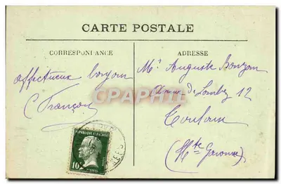 Capvern-les-Bains (H.P.) — Kawiarnia, Park i droga do Bouridé — Rewers