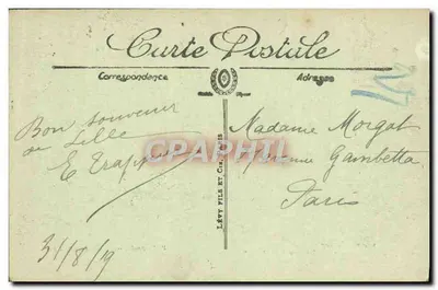 Lille após o Bombardeio — Rue Quennette — B. Lefrould — Maison Raoult, Lille — Verso