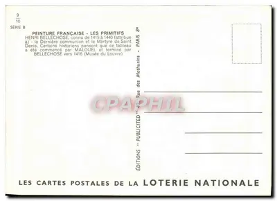 De Laatste Communie en het Martyrium van Sint Dionysius — Henri Bellechasse (toegeschreven) — Éditions de la Loterie Nationale — Achterkant