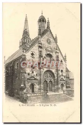 St-Calais — A Igreja Nossa Senhora — Fototipia J. Bonvouet, Le Mans (editado por Métails fils)
