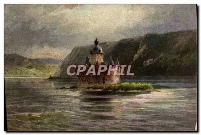 Castelo da Petite Burg — Rio Reno, perto de Kaub — editor Astudin-Karten, n° 133
