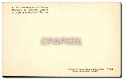 Remparts starej Abbatii Maillezais — Vendée — Wydawnictwo Sztuki Raymond Bergevin — Rewers