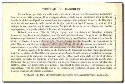 Saint-Denis — Grobowiec Dagoberta — E. Baudelet, Paryż — Rewers