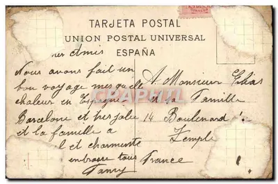 Barcelona - Puerto - Almacenes de Depósito — editor Union Postal Universal, n° 79 — Reverso