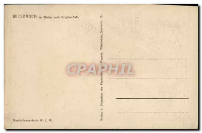 Wiesbaden, Grecka kaplica — widok zimowy — wydawca Wagner, seria 15 — Rewers