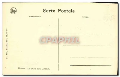 Anvers — Stale katedry — Wydawca N. Thill, Bruksela, seria 25, nr 26 — Rewers