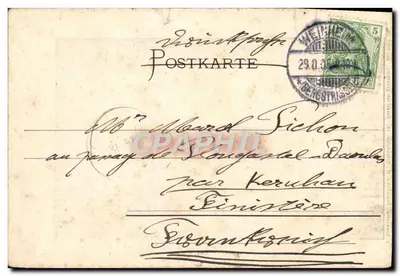 Bilhete postal antigo Weinheim An Der Bergstrasse Im Jahre 1645 Nach Merian — Verso