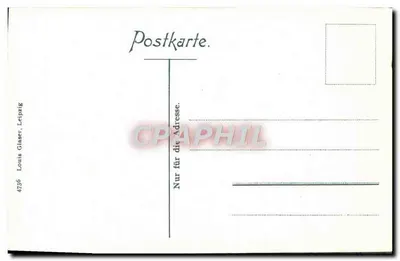 Drachenfels blisko Königswinter nad Rynem — ruiny zamku na skałach — Louis Glaser, Leipzig, nr 4736 — Rewers
