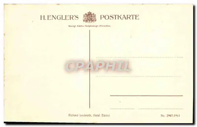 Basleibrücke, Saxe - Alemanha — Ponte sobre rochedos — H. Engler's Postkarte, n° 2967-1911 — Verso
