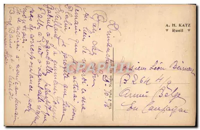 Koppel in een vierbladige klaverblad — A. H. KATZ, Rueil — Achterkant