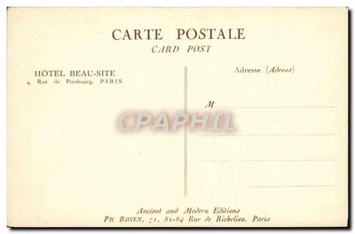 A Praça da Concorde — vista panorâmica — Ph. Rosen, Grav., Paris — Verso