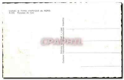 Pejzaż Południa — Afryka Północna — Wydawnictwo Naturalne, Algier, nr 8.285 — Rewers