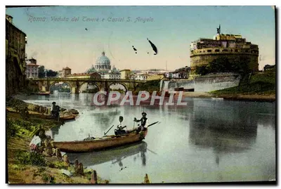 Roma, Veduta del Tevere e Castel S. Angelo — éditeur non visible, n° de série non lisible