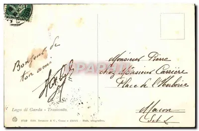Bourg-en-Bresse — margem do lago — editor Brunner & C. n°2729 — Verso