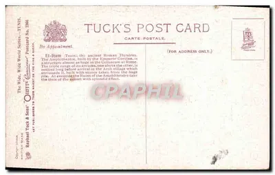 El-Jem (Tunisja) — Amfiteatr rzymski — Tuck & Sons, seria 286 — Rewers