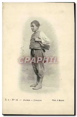 Bilhete postal antigo Alger Cireur