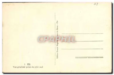 Fès — Ogólny widok z południowej strony — Wydawnictwo Fès — Rewers