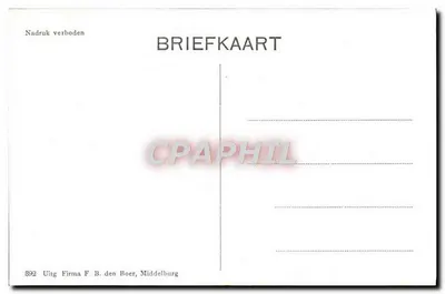 Walcherska chłopka — dziewczyna wiejska — Firma F. B. den Boer, Middelburg, n° 892 — Rewers