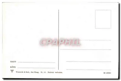 Bilhete postal antigo Jardim de Hidacinthenvelden — Verso