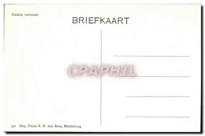 Dzieci karmiące kaczki — Volendam — Firma F. B. den Boer, Middelburg — Rewers