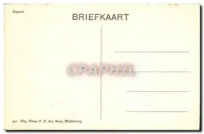 Młody rybak (Volendam) — wydawca Firma F. B. den Boer, Middelburg, n° 432 — Rewers