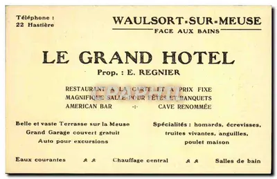 Waulsort - O Grande Hotel — editor LBS, número de série 5 — Verso