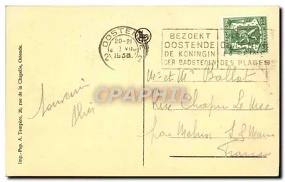 Ostende-Oostende — Pomnik cywilów zginących dla Ojczyzny 1914-1918 — wydawca NLS, n° 2 — Rewers