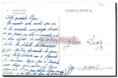 Częściowy widok Barcelony — Editorial Futegráfica, n° 056 — Rewers
