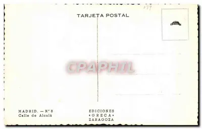 Madrid — Avenida de Alcalá — Edições Greca — Verso