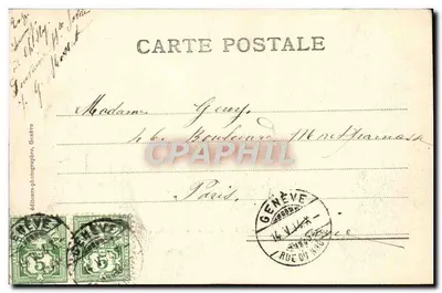Genewa — fontanna o wysokości 90 metrów i Mont-Blanc — J. J. 1778 — Rewers